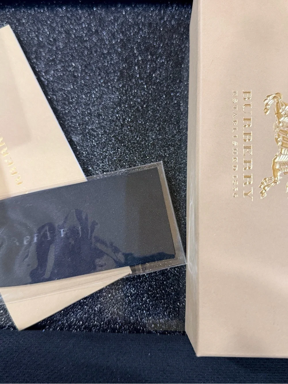 Burberry Gold Equestrian Logo on Cream Panel paper box for glasses
